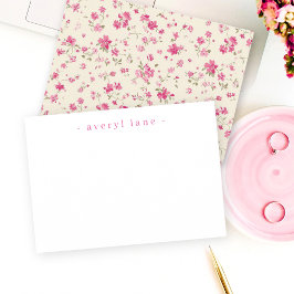 Elegant Boho Wildblume Personalisiert Stationery Mitteilungskarte