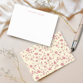 Elegant Boho Wildblume Personalisiert Stationery Mitteilungskarte