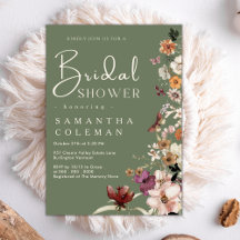 Elegant Boho Wildblume Sage Green Brautparty
