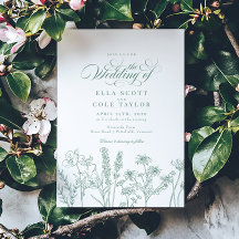 Elegant Boho Wildblume Spring Green Wedding