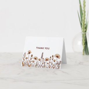 Elegant Boho Wildblume Vielen Dank Dankeskarte