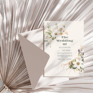 Elegant Boho Wildblume Wedding Einladung