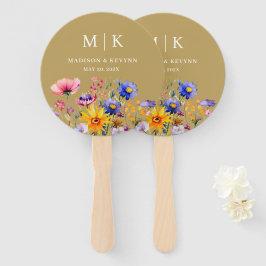 Elegant Boho Wildblume Wedding Fächer