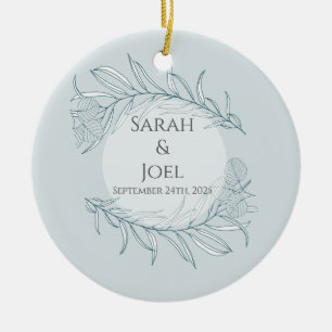 Elegant Boho Wildblume Wedding Keramik Ornament