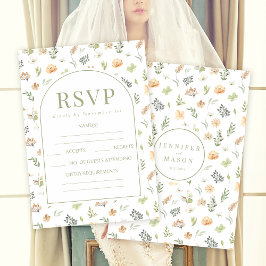 Elegant Boho Wildblume Wedding RSVP Cards