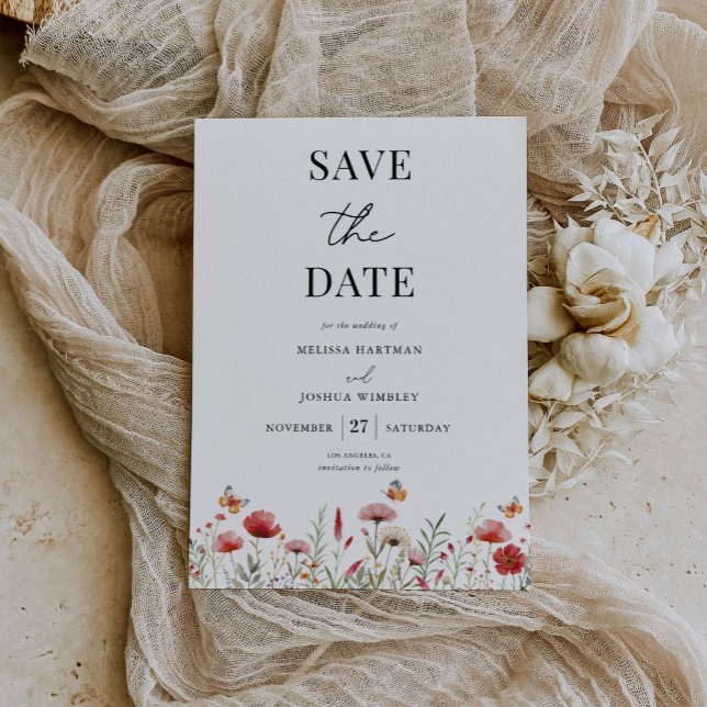 Elegant Boho Wildblume Wedding Save The Date (Von Creator hochgeladen)