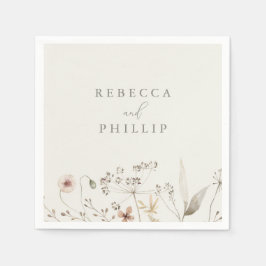 Elegant Boho Wildblume Wedding Serviette
