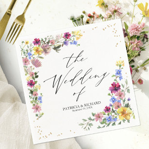 Elegant Boho Wildblume Wedding Serviette