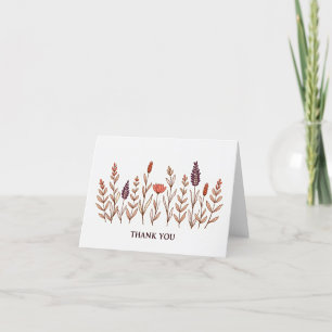 Elegant Boho Wildblume Wedding Vielen Dank Dankeskarte