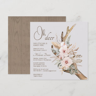 Elegant Boho Woodland Baby Shower Einladung - Wat