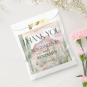 Elegant Boho Wüste Landschaft Cactus Wedding Geschenktütchen