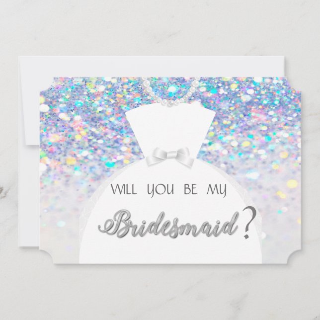 Elegant , Bokeh , Bride Dress Bridesmaid Card Einladung (Vorderseite)