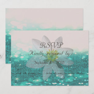 Elegant Bokeh ,Glittery,Daisy Wedding RSVP Card Einladung