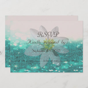 Elegant Bokeh ,Glittery,Daisy Wedding RSVP Card Einladung