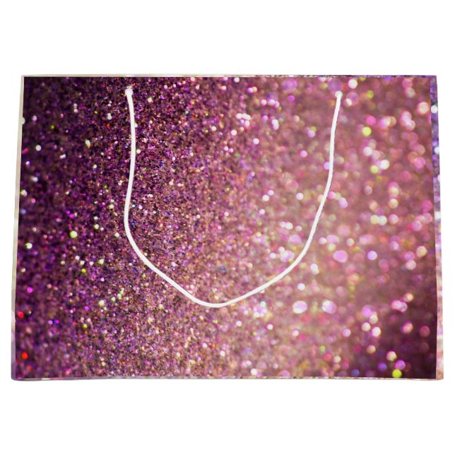 Elegant Bokeh Glitzer Weihnachten Große Geschenktüte (Vorderseite)