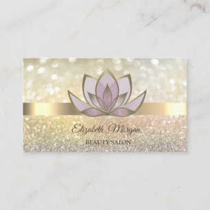 Elegant Bokeh Gold, Lotus Blume Visitenkarte