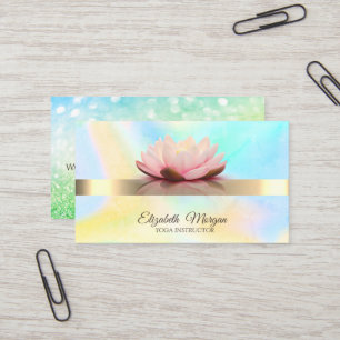 Elegant Bokeh Green, Lotus Blume Yoga Visitenkarte