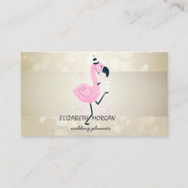 Elegant Bokeh, Stripe, Cool rosa Flamingo Visitenkarte