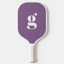 Elegant Bold Mit Monogramm Initial Dusty Lila Pickleball Schläger