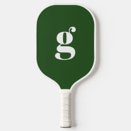 Elegant Bold Mit Monogramm Initial Pine Green Pickleball Schläger