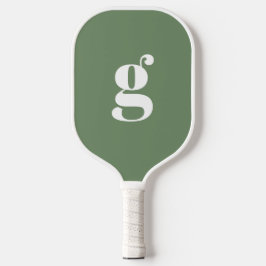 Elegant Bold Mit Monogramm Initial Sage Green Pickleball Schläger