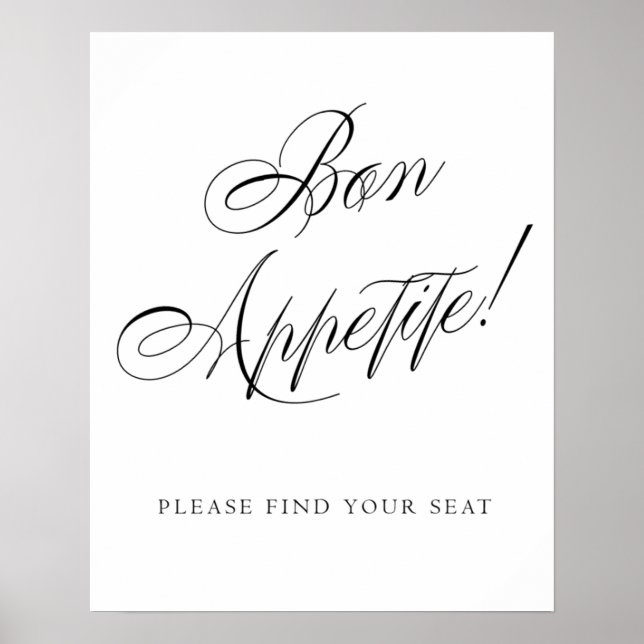 Elegant Bon Appetite Finden Sie Ihren Platz | Schw Poster (Vorne)
