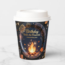 Elegant Bonfire Night Birthday Party Paper Cups