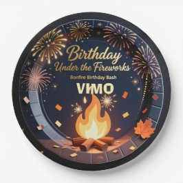 Elegant Bonfire Night Birthday Party Paper Plates Pappteller