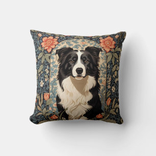 Elegant Border Collie William Morris Inspiriert Kissen