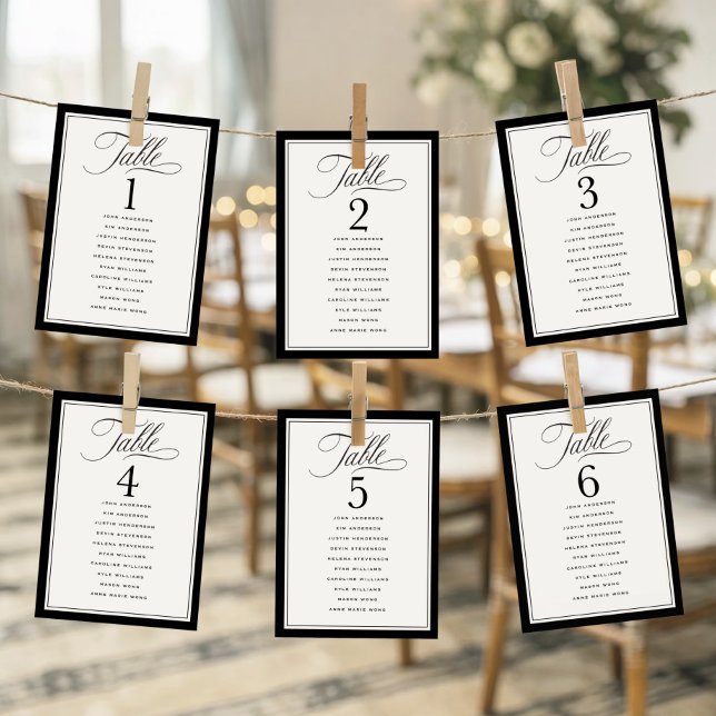 Elegant Border Wedding Seating Chart Table Numbers (Von Creator hochgeladen)