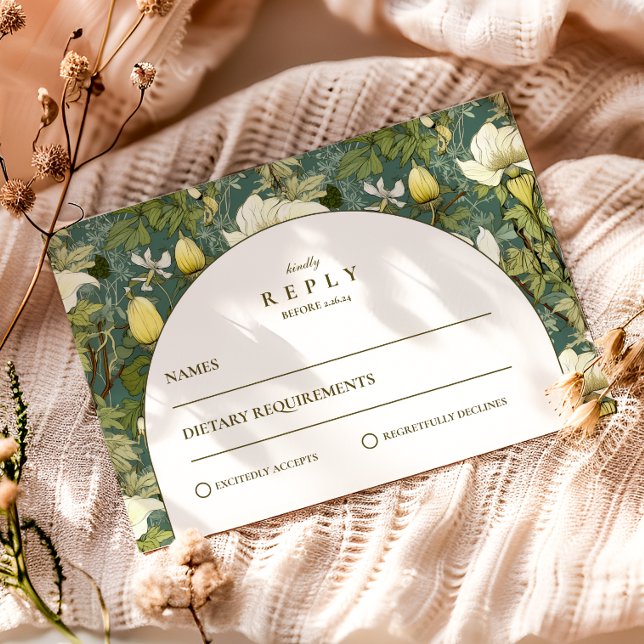 Elegant Botanical Arch Garden Wedding RSVP Karte (Von Creator hochgeladen)