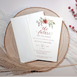 Elegant Botanical Christmas Bridal Shower Einladung