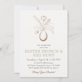 Elegant Botanical Easter Brunch Invitation Card Einladung