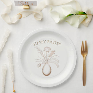 Elegant Botanical Easter Brunch Paper Plates Pappteller