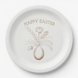 Elegant Botanical Easter Brunch Paper Plates Pappteller
