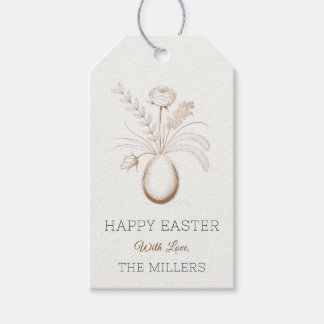 Elegant Botanical Easter Personalized Gift Tag Geschenkanhänger