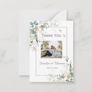 Elegant Botanical Eukalyptus Greenerity Vielen Dan Mitteilungskarte