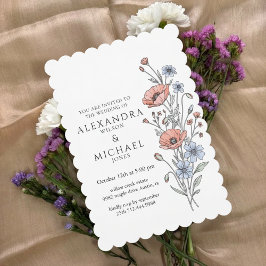 Elegant Botanical Floral Wedding Invitation Einladung