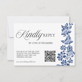 Elegant Botanical Floral Wedding  RSVP Karte