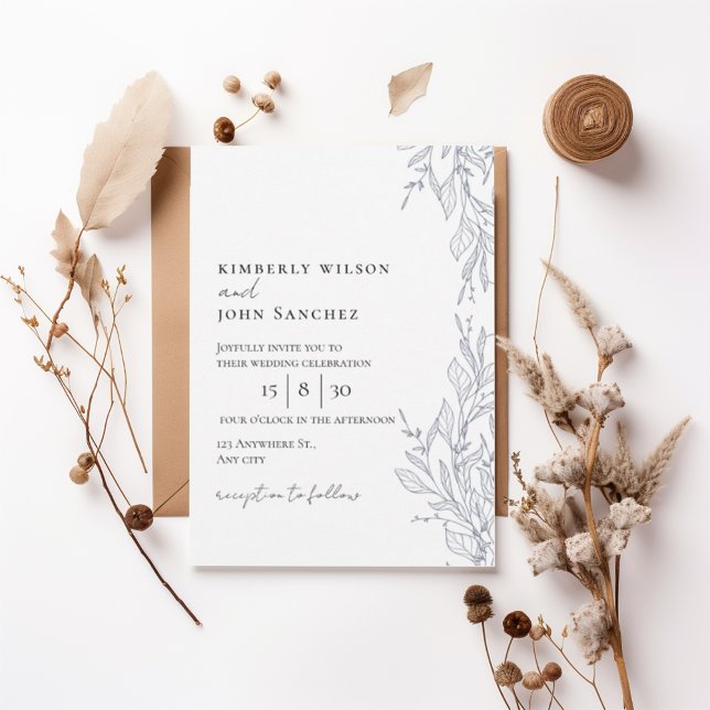 Elegant Botanical Frame Wedding Invitation Einladung (Von Creator hochgeladen)