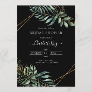 Elegant Botanical Gold Greenery Einladung