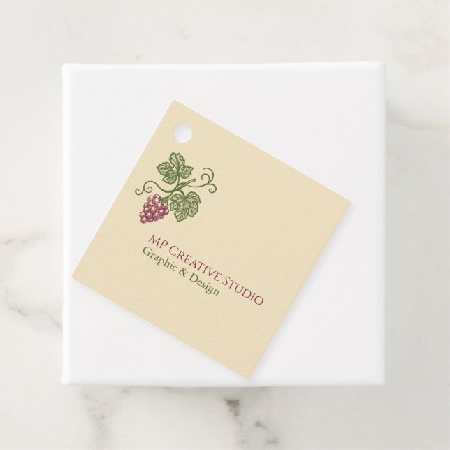 Elegant Botanical Grapevine Design Geschenkanhänger (Beispiel)