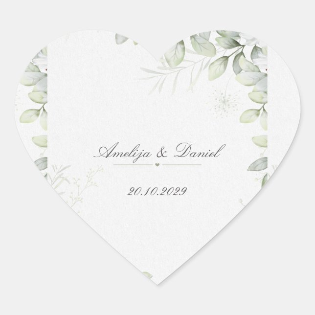 Elegant Botanical Greenery Round Sticker (Vorderseite)