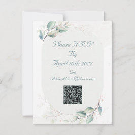 Elegant Botanical Love Wedding RSVP Karte