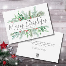 Elegant Botanical Merry Christmas Greenery