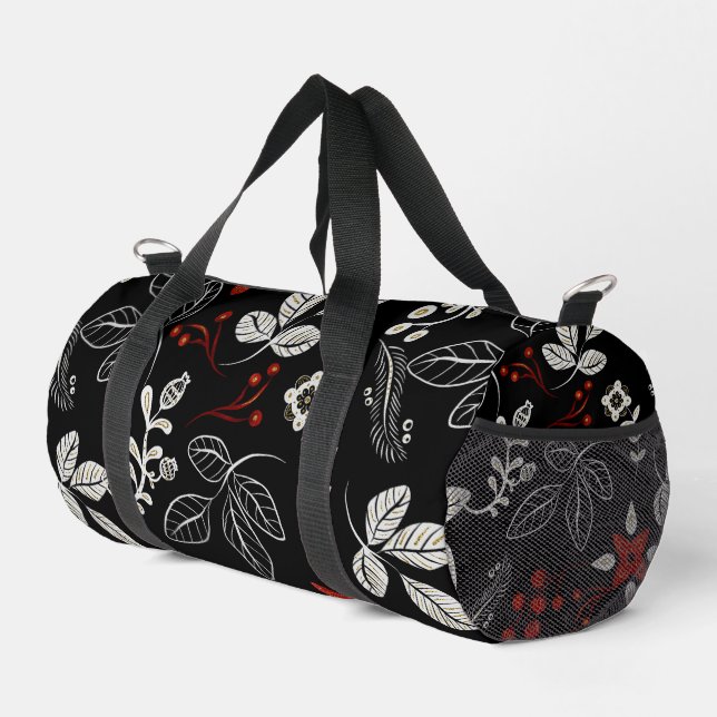Elegant botanical pattern duffle bag (Rechte Ecke)