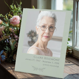 Elegant Botanical Photo Funeral Pedestal Sign Sockelschild