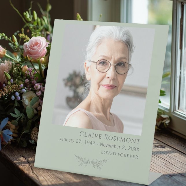 Elegant Botanical Photo Funeral Pedestal Sign Sockelschild (Elegant Botanical Photo Funeral Pedestal Sign
)
