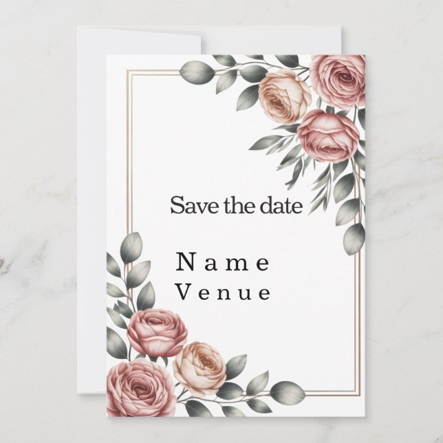 Elegant botanical save the date  einladung (Vorderseite)
