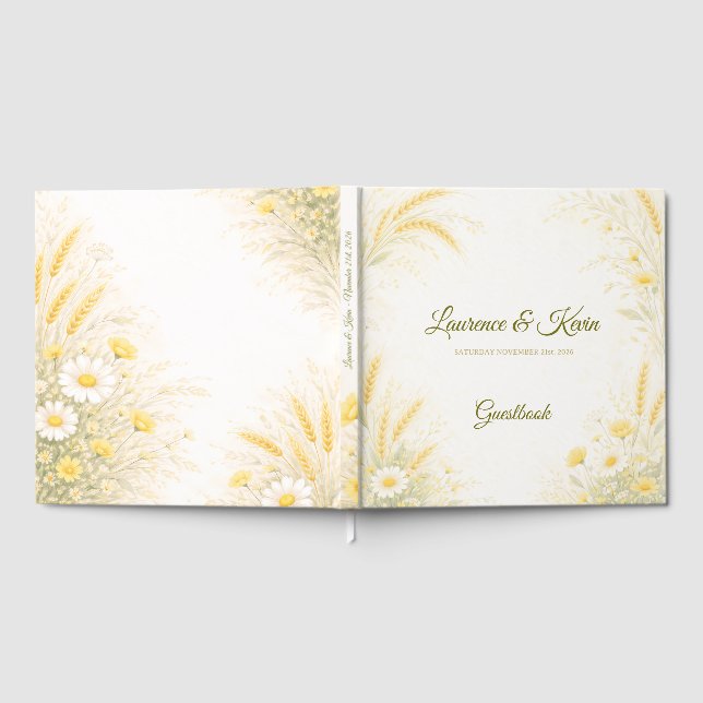 Elegant Botanical Wedding Guestbook Gästebuch (Voll)